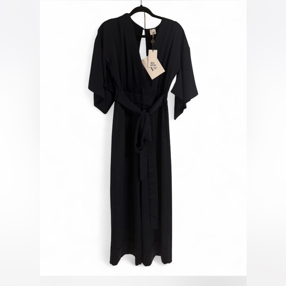 Iris & Ink Chic Blue Long Sleeve Jumpsuit